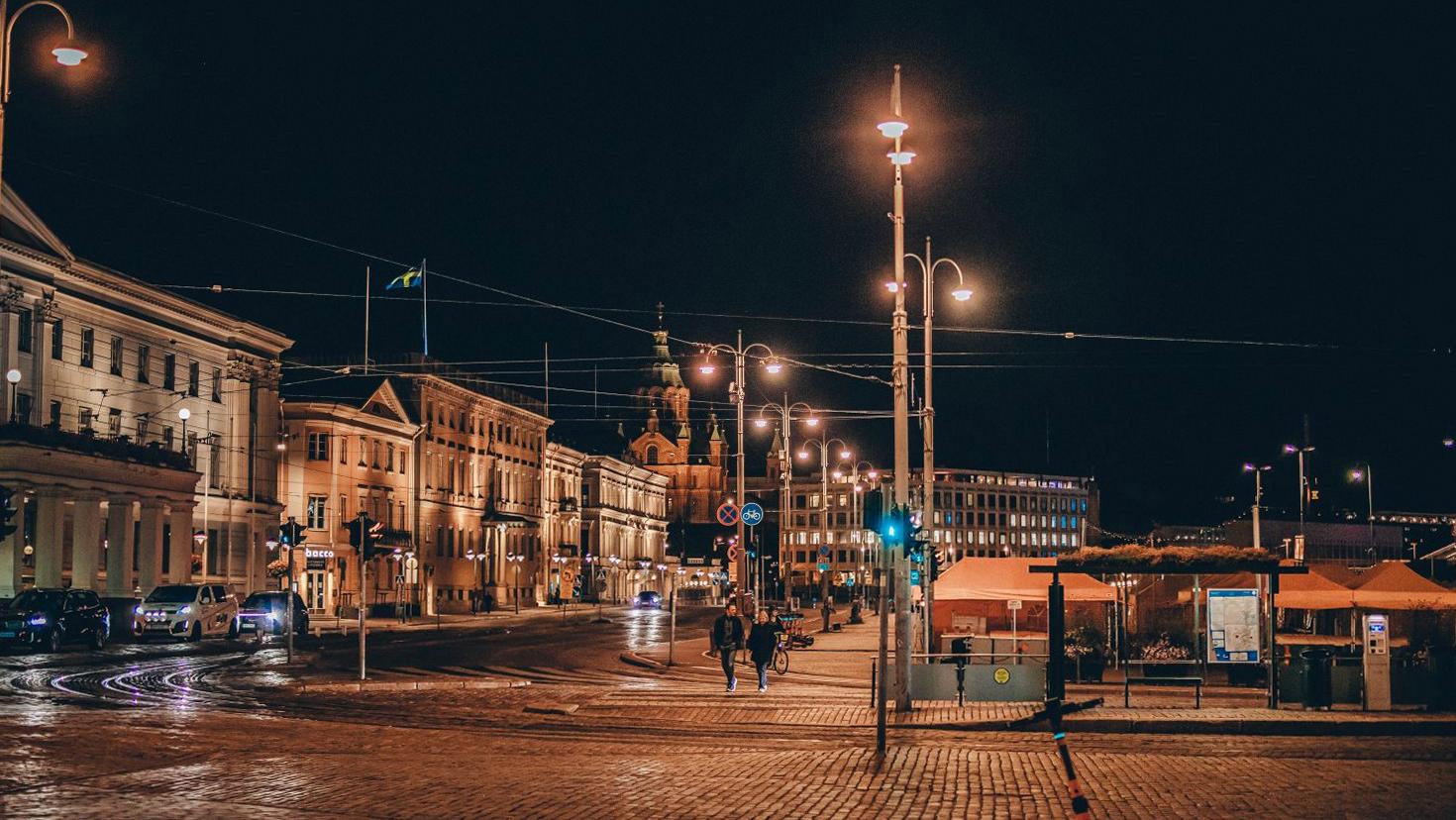 Helsinki at night